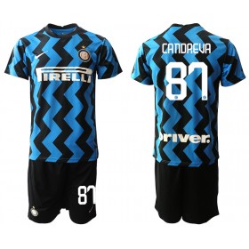Koszulka Inter Mediolan Antonio Candreva 87 Dziecięcy Domowe Stroje Piłkarskie 2020/2021 Krótki Rękaw